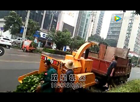園林樹枝粉碎機(jī)視頻客戶現(xiàn)場(chǎng)作業(yè)視頻